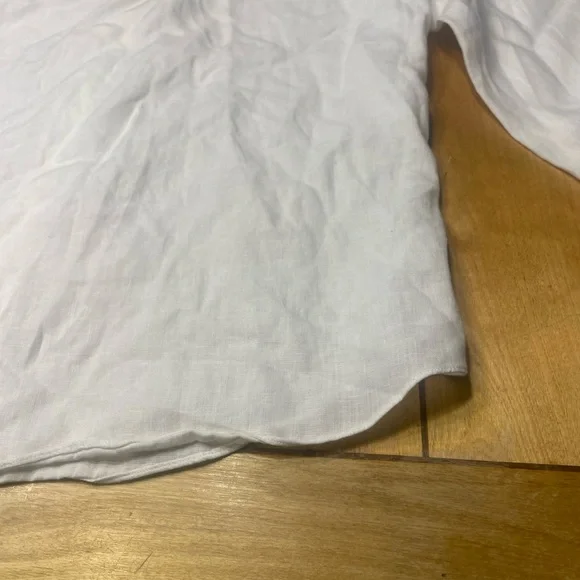 UNTUCKit 100% Linen Crisp White Casual Button Down Shirt Size Small Slim Fit - Picture 16 of 16
